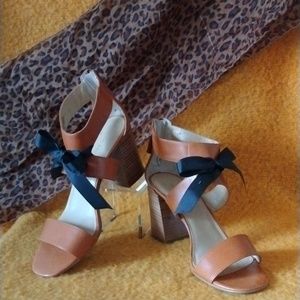Nine West  leather back zip sandals